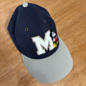 Vintage 1990s Disneyland Resort Mickey Mouse Unisex Cap - Navy and Taupe Size OS